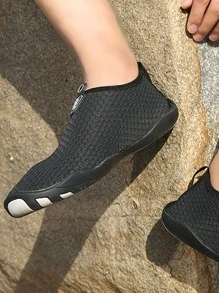 Minimalist Patch Detail Creek Shoes - Black - View 3