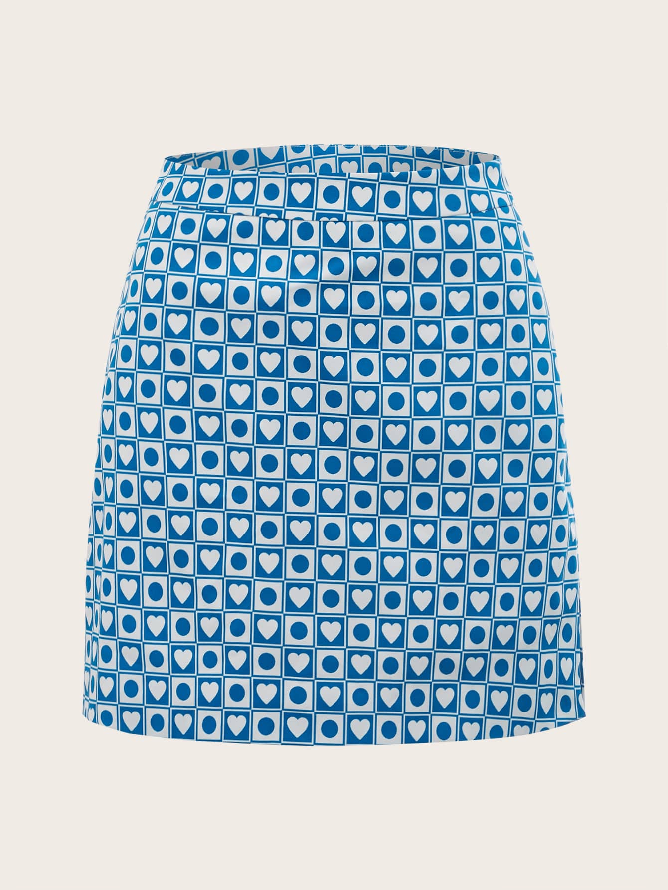 Tartagain 心和幾何印花半身裙