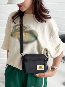 Túi đeo chéo Lá thư - màu đen - Xem 1