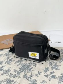 Túi đeo chéo Lá thư - màu đen - Xem 4