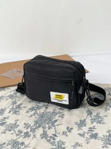 Túi đeo chéo Lá thư - màu đen - Xem 5