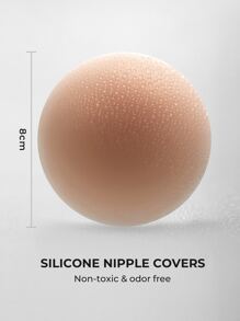 LUVLETTE Reusable Sticky Adhesive Silicone No Show Nipple Covers-A Good Choice For Slim-Fitting T-Shirts - Cinnamon - View 4