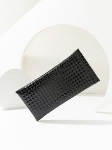 女士纯色时尚眼镜盒眼镜配件 - 黑色 - 查看 1