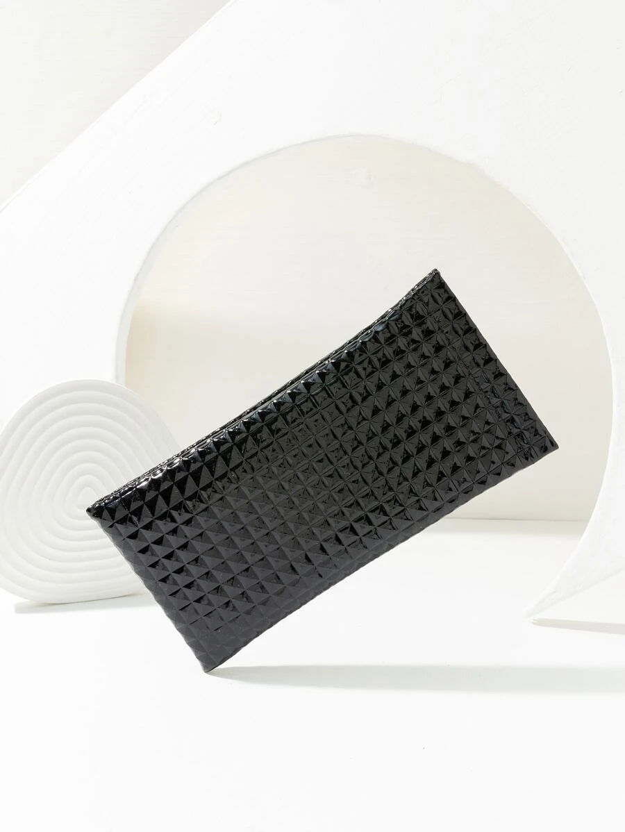 女士纯色时尚眼镜盒眼镜配件 - 黑色 - 查看 1