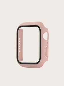 1pc Plain Case Compatible With Apple Watch Series 7 - Pink - View 2