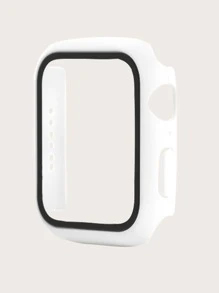 Vỏ bảo vệ máy tính + Phim cường lực Vỏ đồng hồ 2 trong 1 Tương thích với Apple Watch thế hệ thứ 7 41mm và 45mm - trắng - Xem 2