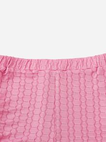 Lace Up Side Shorts - Baby Pink - View 4
