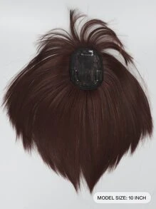 corto recto sintético pelo con tupe - Marrón - Ver 2