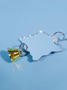 1pc Bell Decor Hanging Random Parrot Mirror Toy, Parrot Bell Toy Pet Bird Mirror Toy Swing Bird Cage Toys Heart-shaped Round Rectangle Optional With Bell In Random Color - Multicolor - View 4