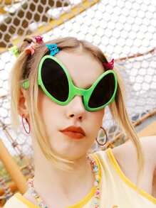 ROMWE Street Life Alien Design Frame Fashion Glasses - Green - View 1