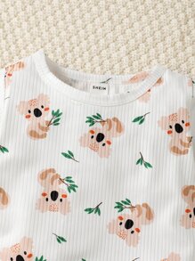 Baby Boy Cartoon Graphic Tee & Shorts - White - View 3