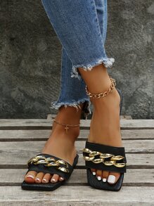 Trang trình bày Nữ màu trơn Punk - màu đen - Xem 3