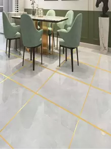 1roll Graphic Print Floor Sealing Sticker - Gold - View 5