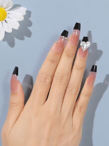 24 件长棺材假指甲、1 个指甲锉和 1 片胶带，用于指甲上，美甲用品，指甲 - 彩色 - 查看 4