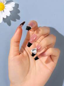 24 件长棺材假指甲、1 个指甲锉和 1 片胶带，用于指甲上，美甲用品，指甲 - 彩色 - 查看 5