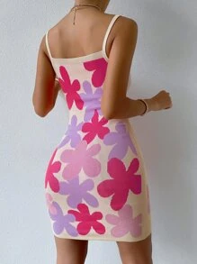 Breezaya Floral Pattern Jumper Dress - Multicolor - View 2