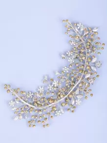 1件装女士优雅水钻发箍，手工制作，奢华派对发饰，适合婚礼、新娘、生日和公主造型，可作为波西米亚风头饰。情人节配饰