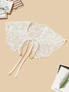 Cuello desmontable con estampado con bordado - Blanco - Ver 1