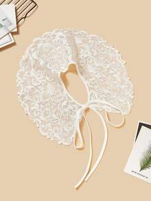 Cuello desmontable con estampado con bordado - Blanco - Ver 2