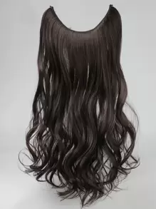 Natural Long Curly Synthetic Hair Extension - Brown - View 1