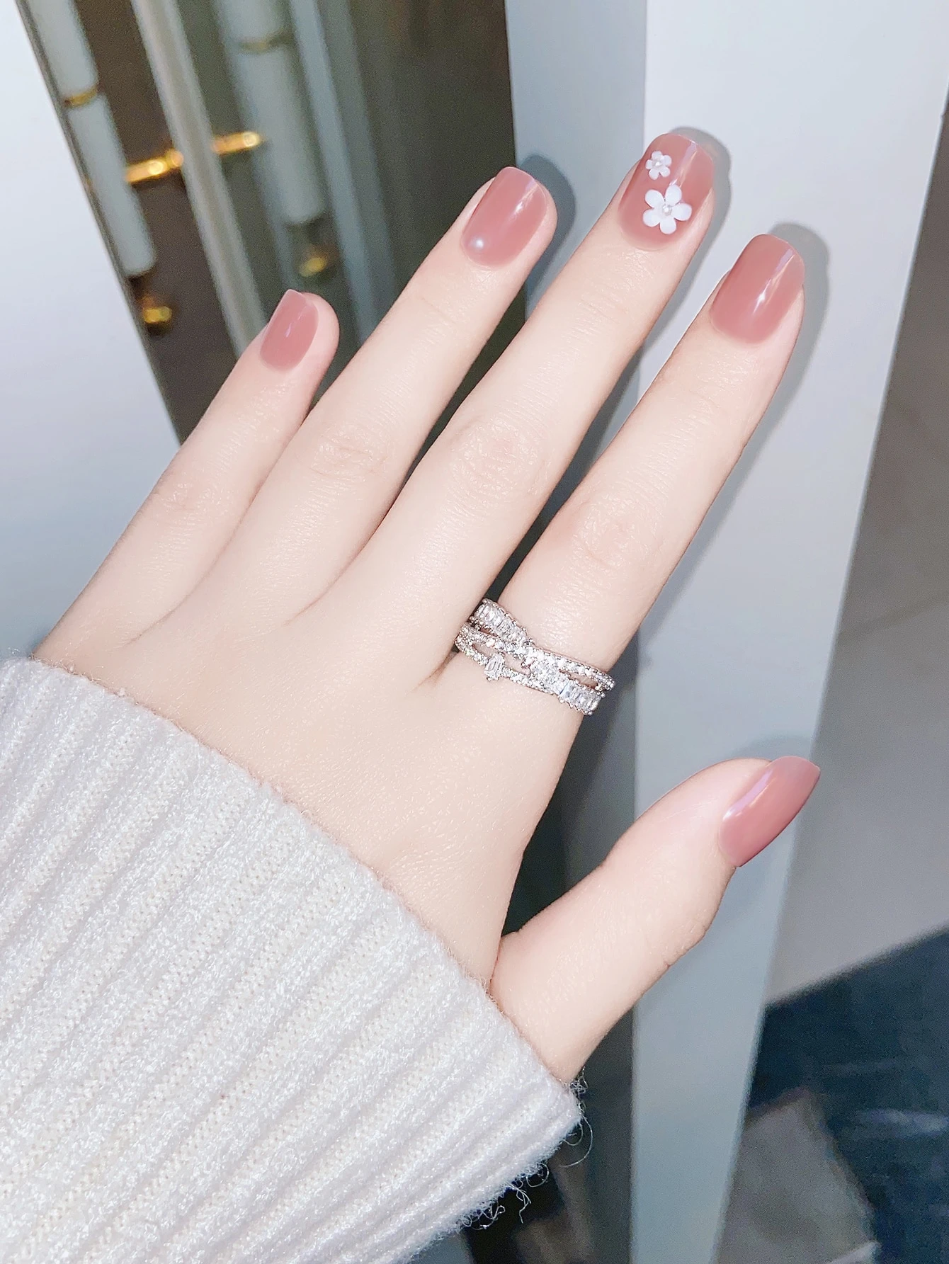 24ピース 花パターン テープ1枚 爪やすり1本 ネイルチップ