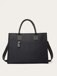 zijinling Minimalist Top Handle Bag - Black - View 2