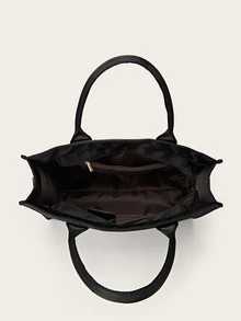 zijinling Minimalist Top Handle Bag - Black - View 4