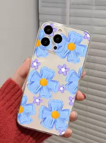 花卉图案透明手机壳，国际版，非国内版 - 彩色 - 查看 1