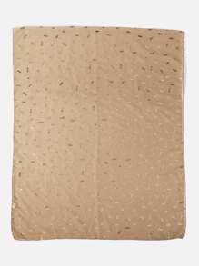 高雅的1入組蟬翼花卉圖案圍巾，適用於所有季節的戶外活動 - 卡其色 - 查看 2