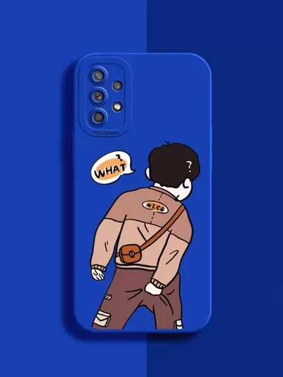 Cartoon Boy Grasping Pants Phone Case For A12/A13/A22/A23/A32/A33/A35/A52/A52S/A53/A54/A55 5G S24U/S23U - Compatible With IPhone 16 15 14 13 12 11 XS XR X 7 8 Plus Pro Max, Slim Protective Cover