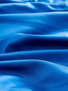 針襇設計被套套裝不附帶內芯 - 寶藍色 - 查看 3