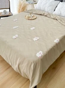 1pc Rabbit Patch Decor Bedspread - Khaki - View 4