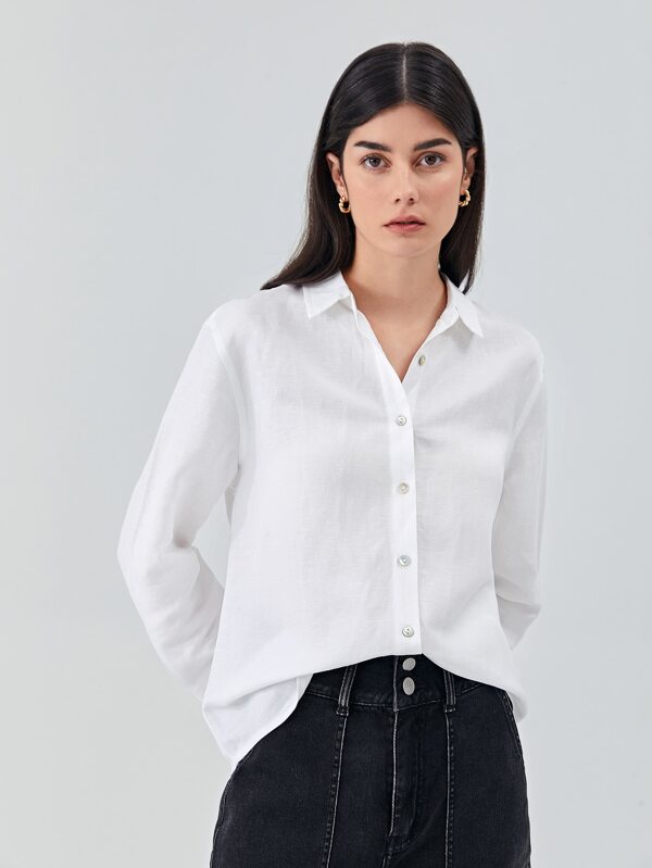 MOTF PREMIUM Camisa lino de ajuste recto