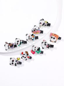 5 cái kẹp tóc trang trí hình gấu trúc hoạt hình - Nhiều màu - Xem 3