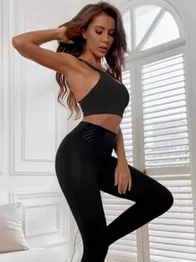 Slayform Open Back Sports Bra - Black - View 5