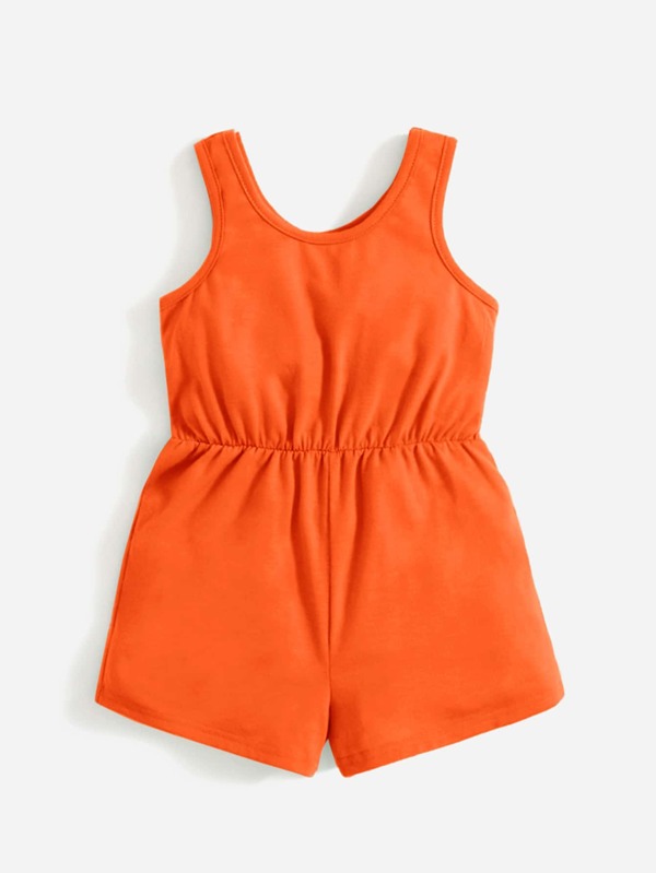SHEIN Baby Boy Neon Orange Tank Romper SHEIN UK