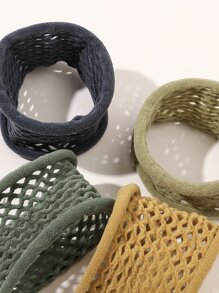 6入組素色鏤空髮圈