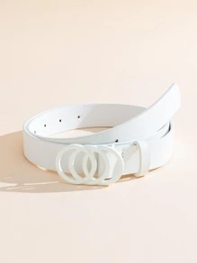 Thắt lưng khóa tròn với dụng cụ đục lỗ - trắng - Xem 1