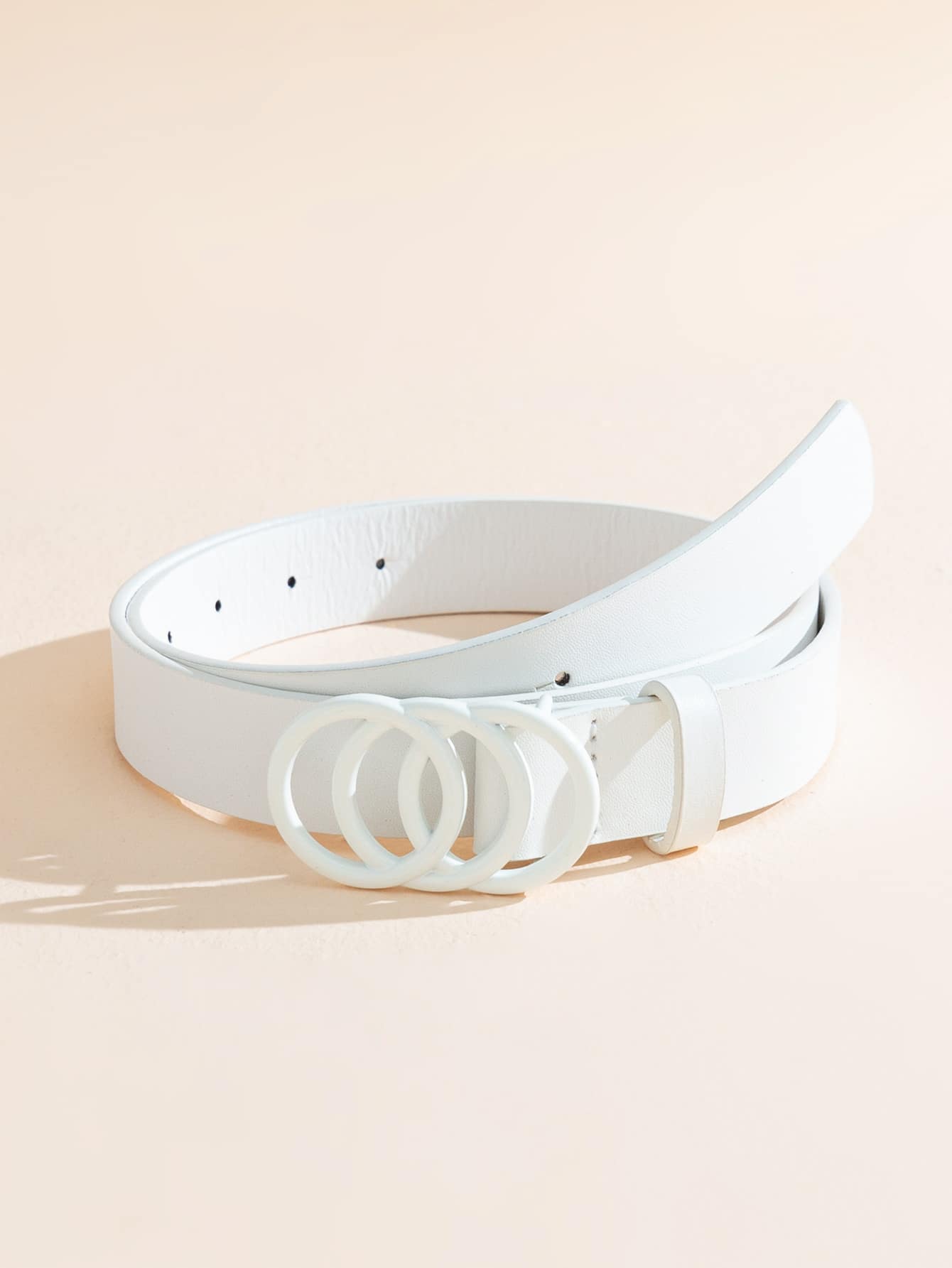 Thắt lưng khóa tròn với dụng cụ đục lỗ - trắng - Xem 1