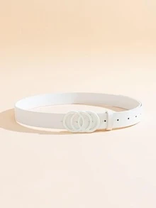 Thắt lưng khóa tròn với dụng cụ đục lỗ - trắng - Xem 3