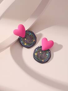 随机心形装饰几何吊坠耳环 情人节、妈妈、母亲、母亲节、礼物