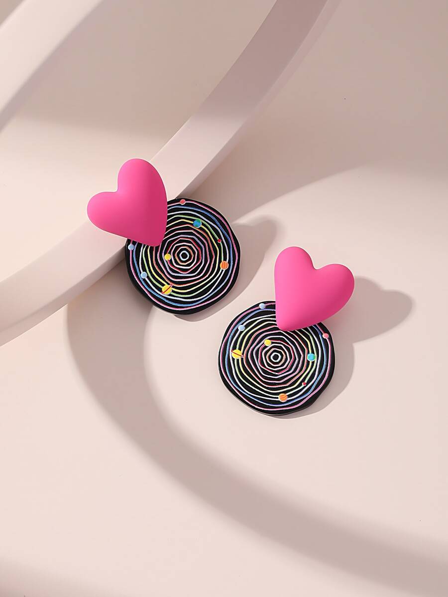 随机心形装饰几何吊坠耳环 情人节、妈妈、母亲、母亲节、礼物