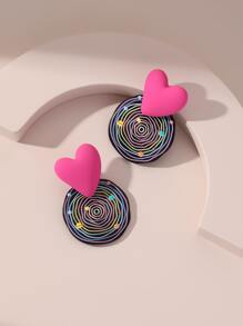 随机心形装饰几何吊坠耳环 情人节、妈妈、母亲、母亲节、礼物