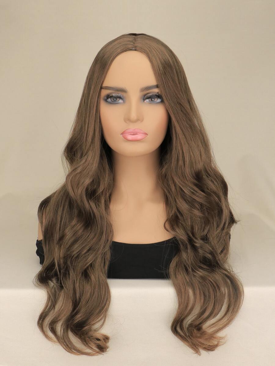 Long Body Wave Synthetic Wig - Light Brown - View 1
