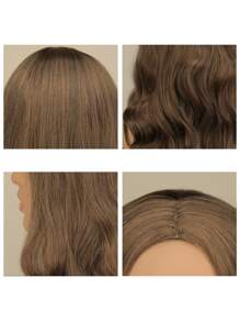 Long Body Wave Synthetic Wig - Light Brown - View 5