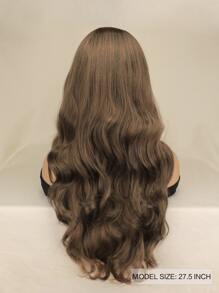 Long Body Wave Synthetic Wig - Light Brown - View 8