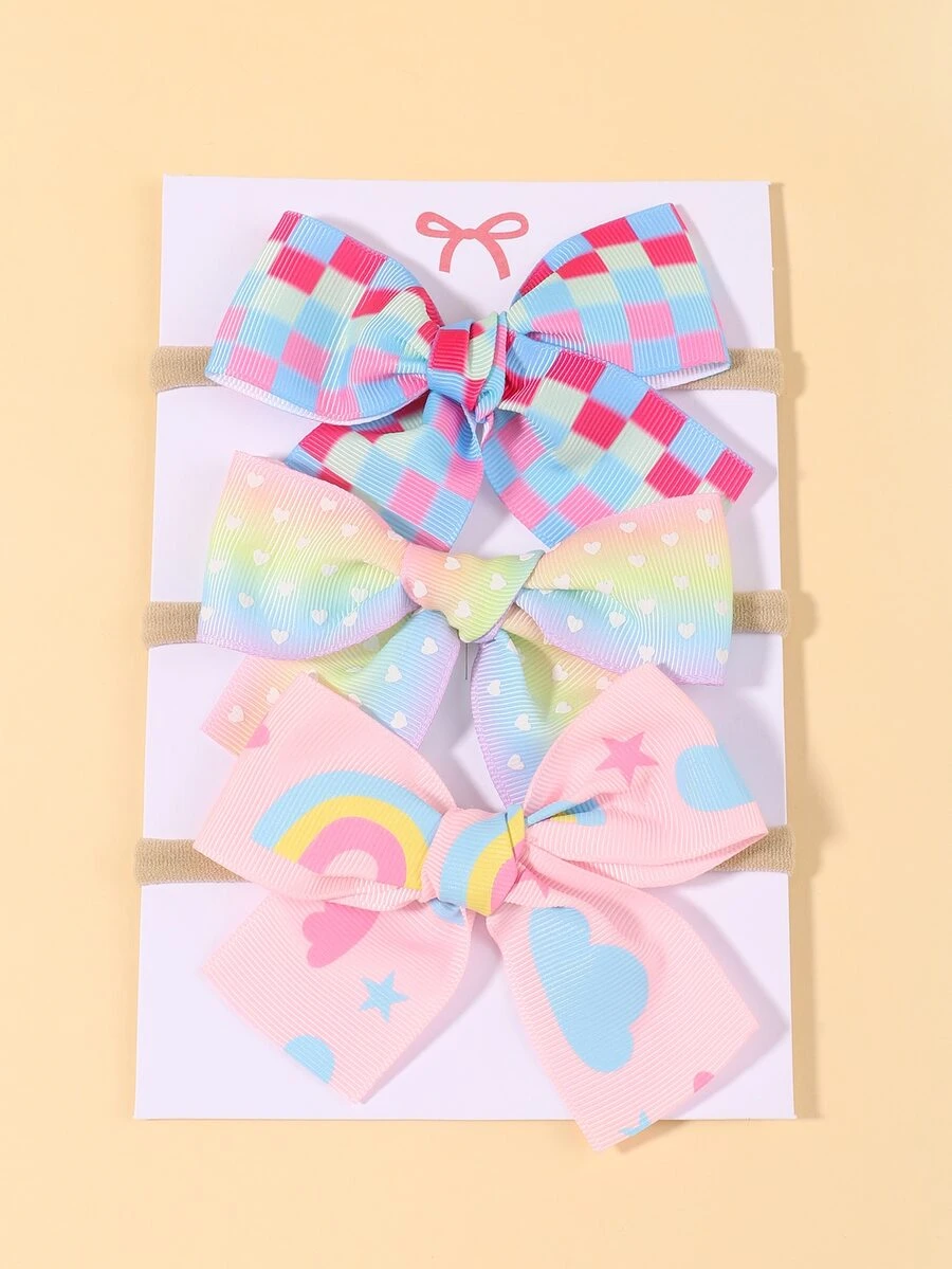 3 cái nơ trang trí tóc cho bé - Nhiều màu - Xem 1