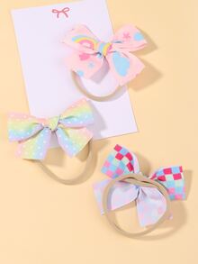 3 cái nơ trang trí tóc cho bé - Nhiều màu - Xem 3