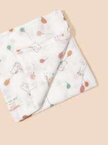 3 件装柔软透气小猫和泰迪熊印花婴儿襁褓毯 - 彩色 - 查看 5