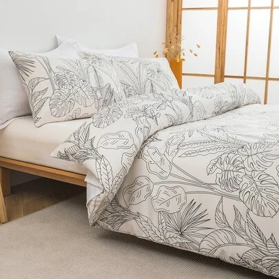 柔软超细纤维花卉图案被套套装 - 最佳两件套/三件套床上用品套装 - 包括 1 个被套和 1/2 个枕套 - 价格实惠，品质优良，适用于单人床、双人床、加大双人床、标准双人床